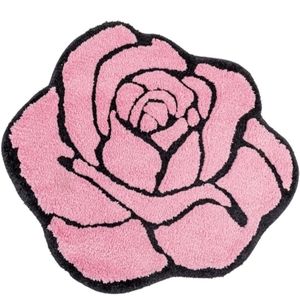 Pink Rose Shape Rug Bathroom Bedroom Kitchen Flower Bath Mat Floral New